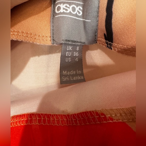 ASOS DESIGN Poppy Printed Bandeau Midi Dress with Ruffle Pep Hem - Picture 7 of 12